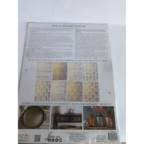 Iron Orchard Designs Etiquette Gilded Transfers NIP - Picture 3 of 5